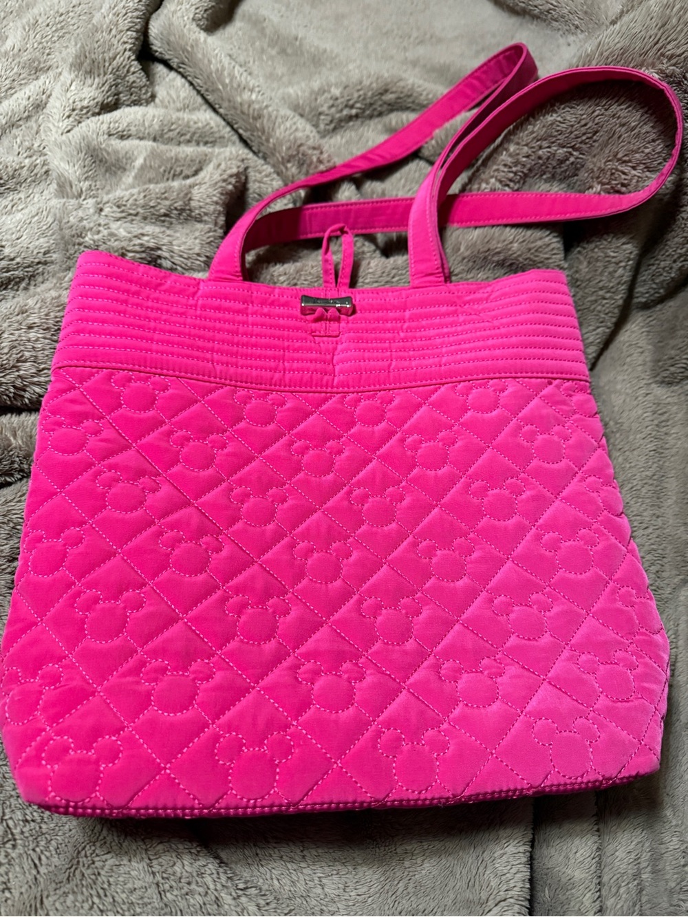 Hot Pink Vera Bradley Quilted Tote Bag